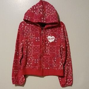 Retro Wrangler Women's Bandana Patterned Red Hoodie